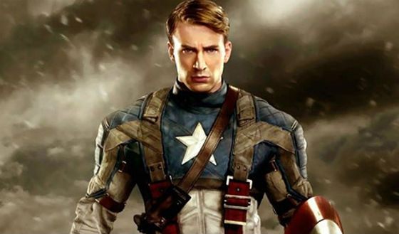 Chris Evans in the image of Captain America