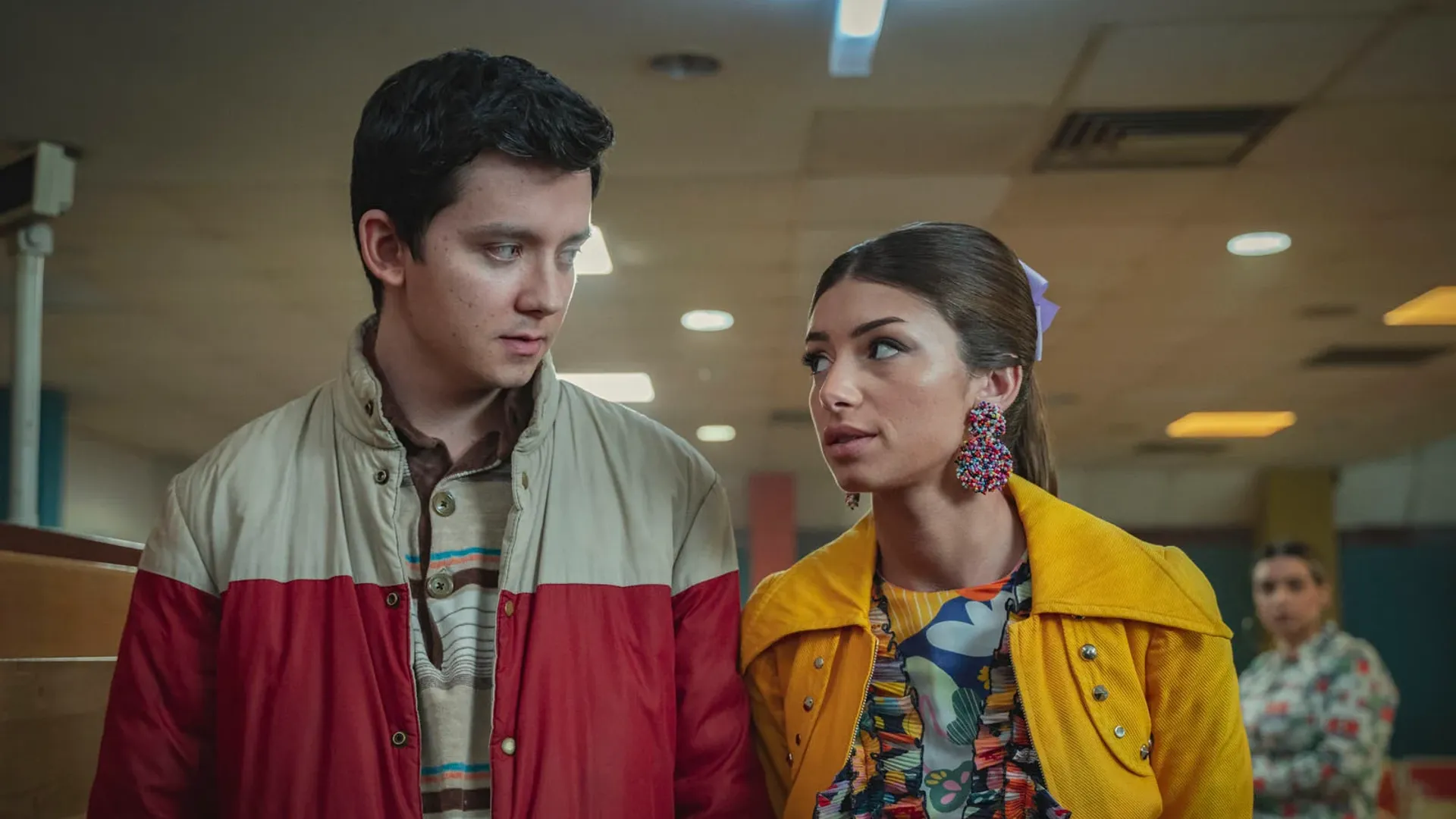 Asa Butterfield and Mimi Keene in 'Sex Education'