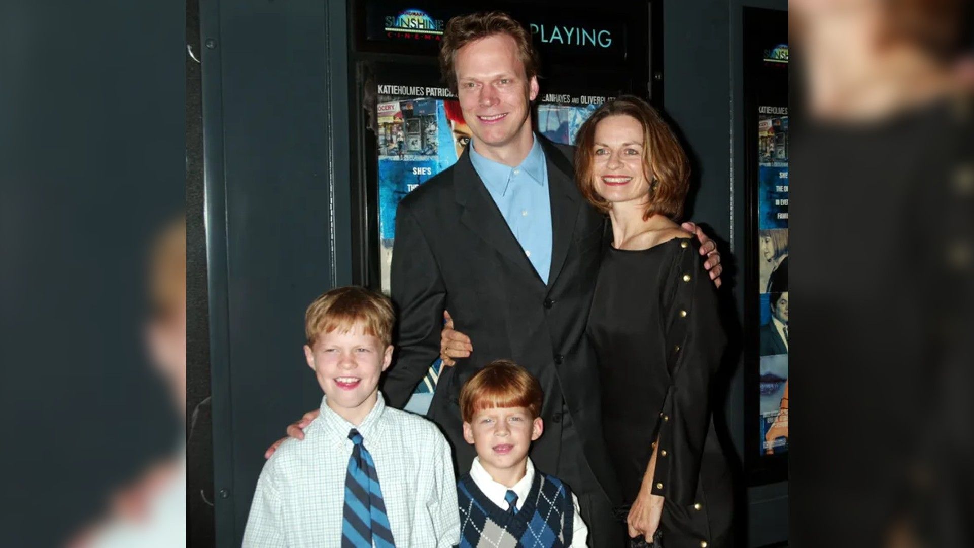 Lucas Hedges with his parents and elder bother (2003)