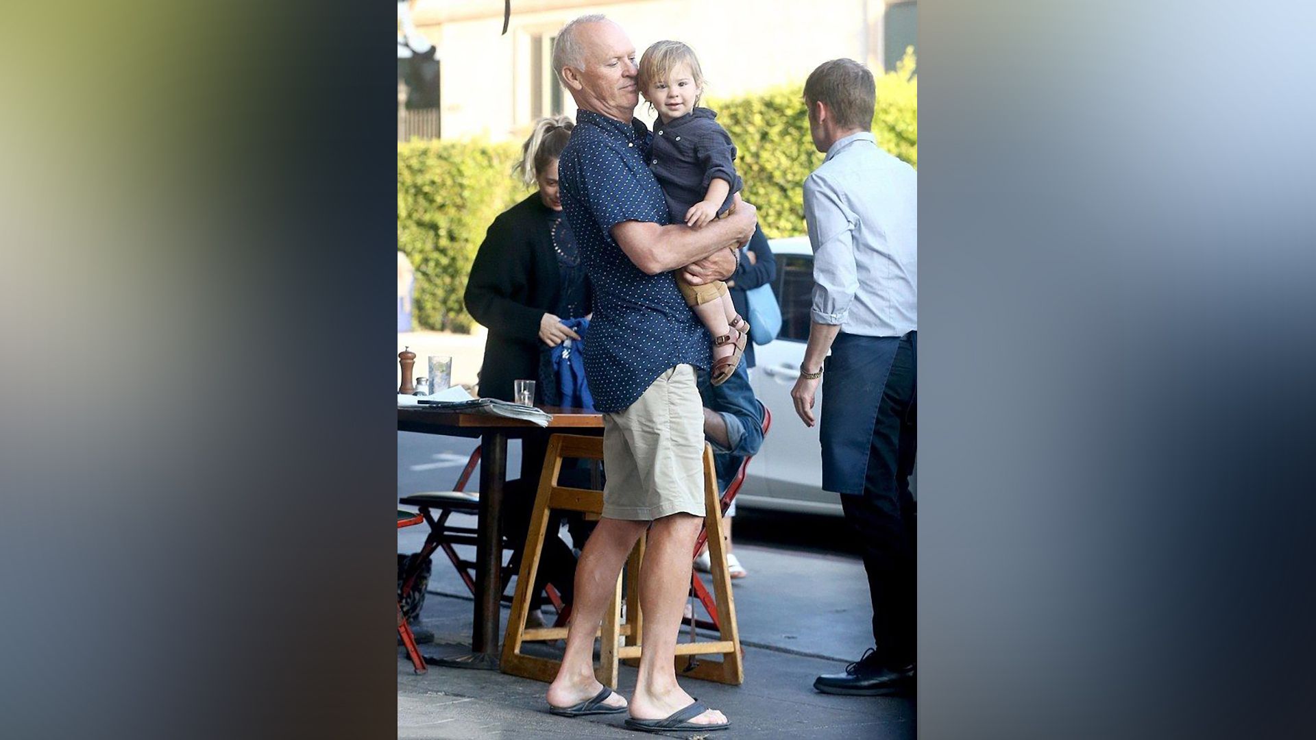 Michael Keaton with his grandson