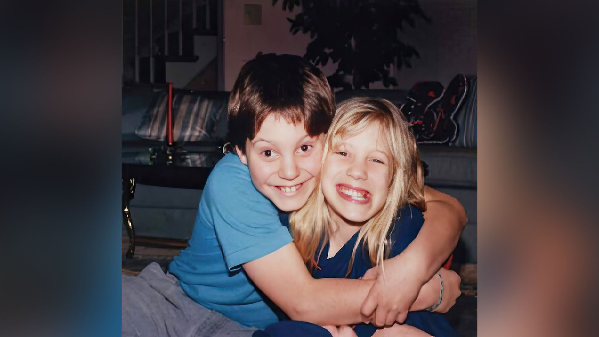 Katee Sackhoff and her brother in their childhood