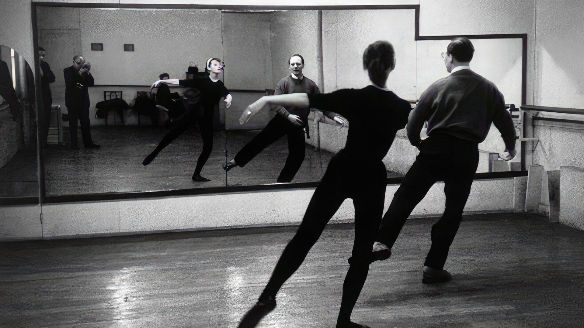 Audrey Hepburn during ballet classes