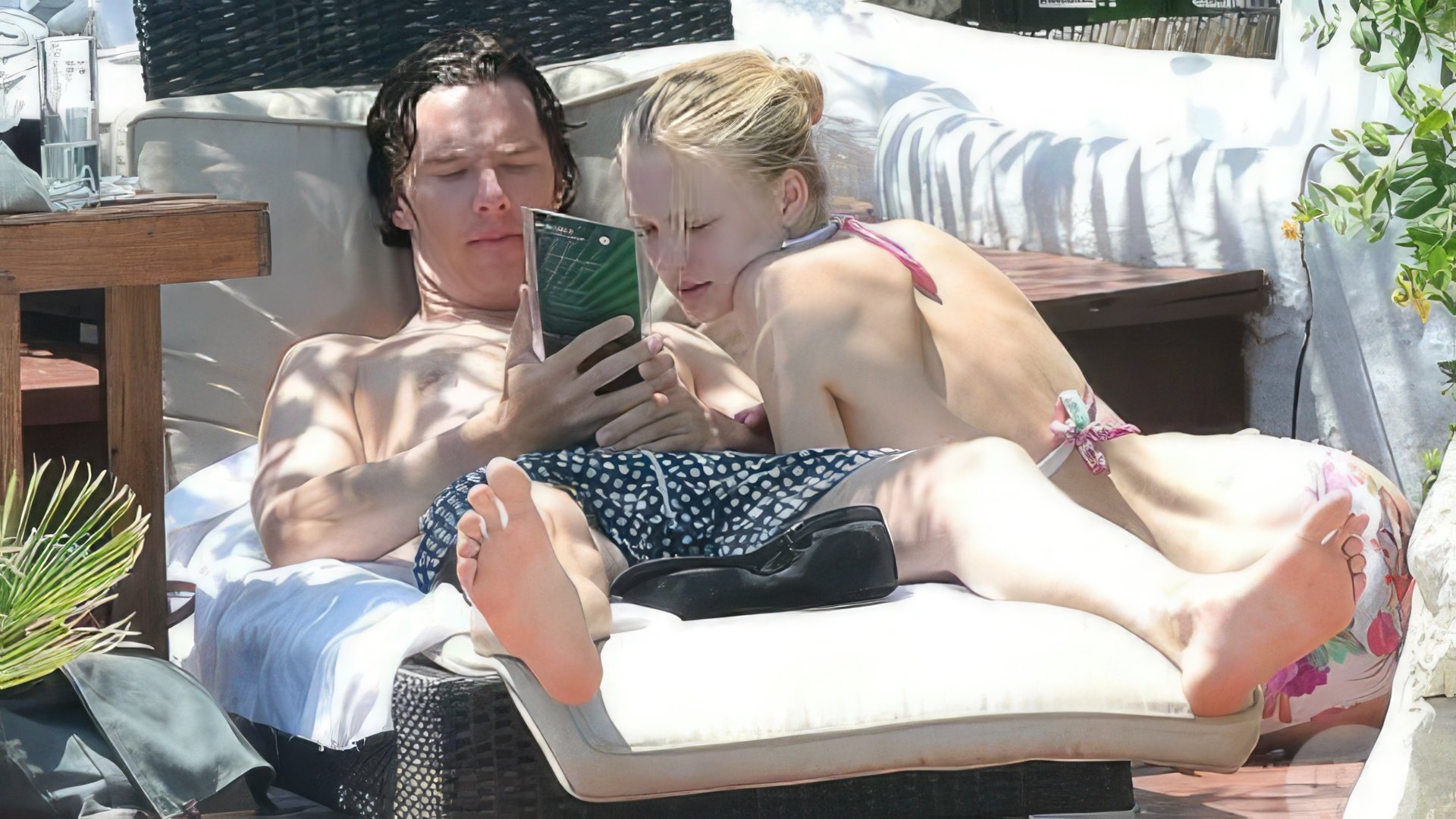 Benedict Cumberbatch and Ekaterina Elizarova on vacation