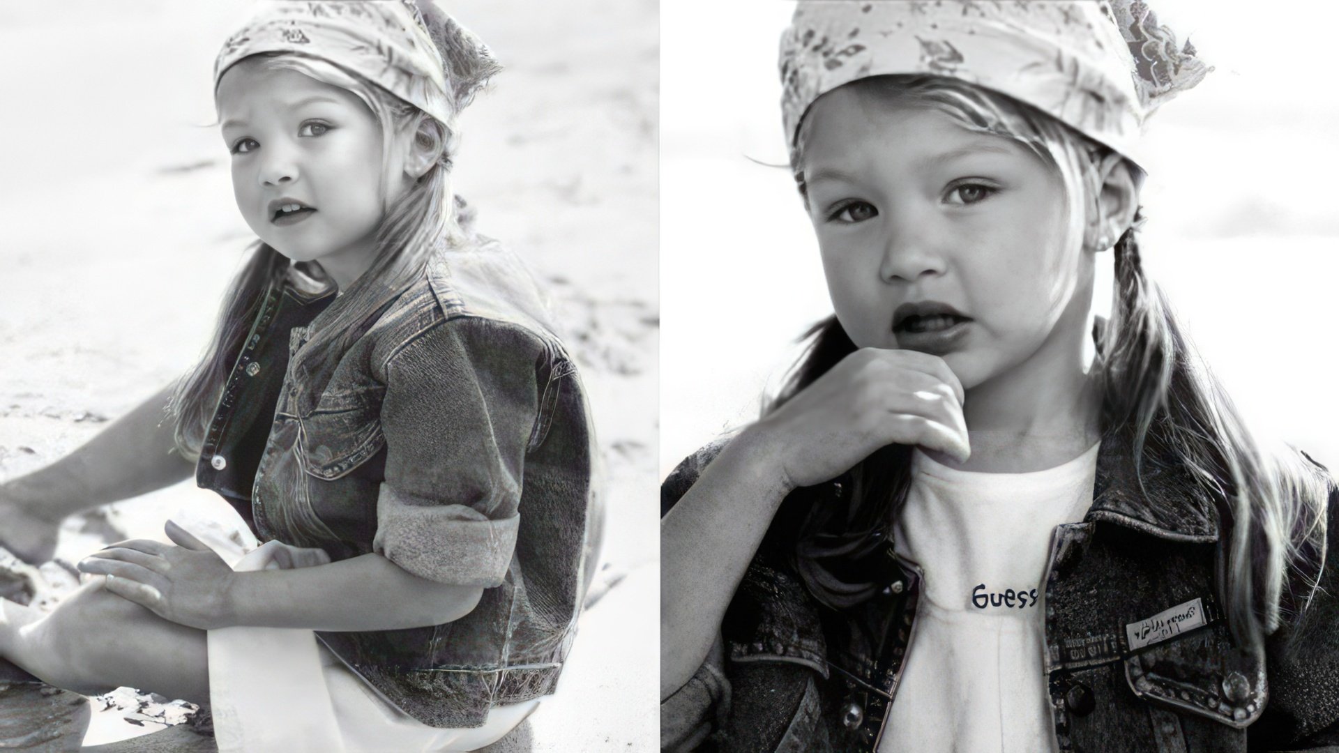 Gigi Hadid's very first photoshoot (Baby Guess)