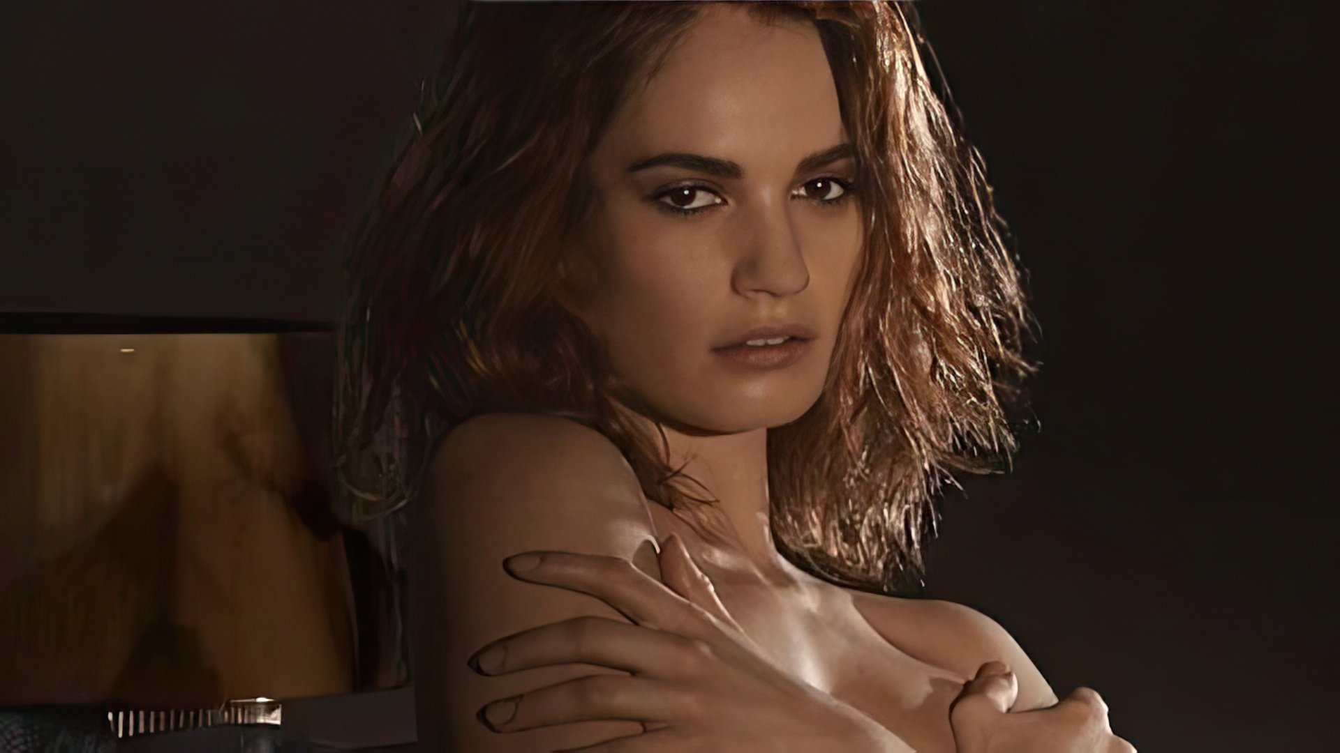 Lily James posed nude in a perfume’s commercial