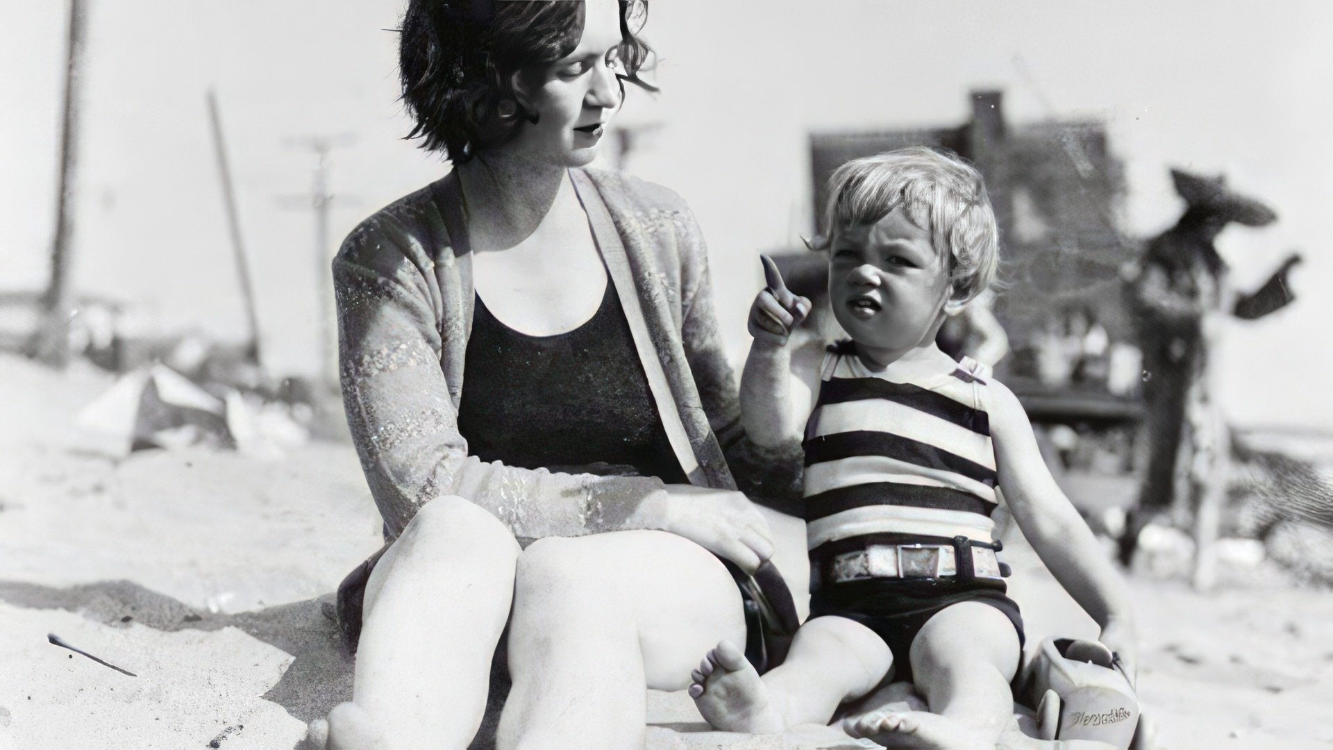 Norma Jeane as a child with her mother Gladys