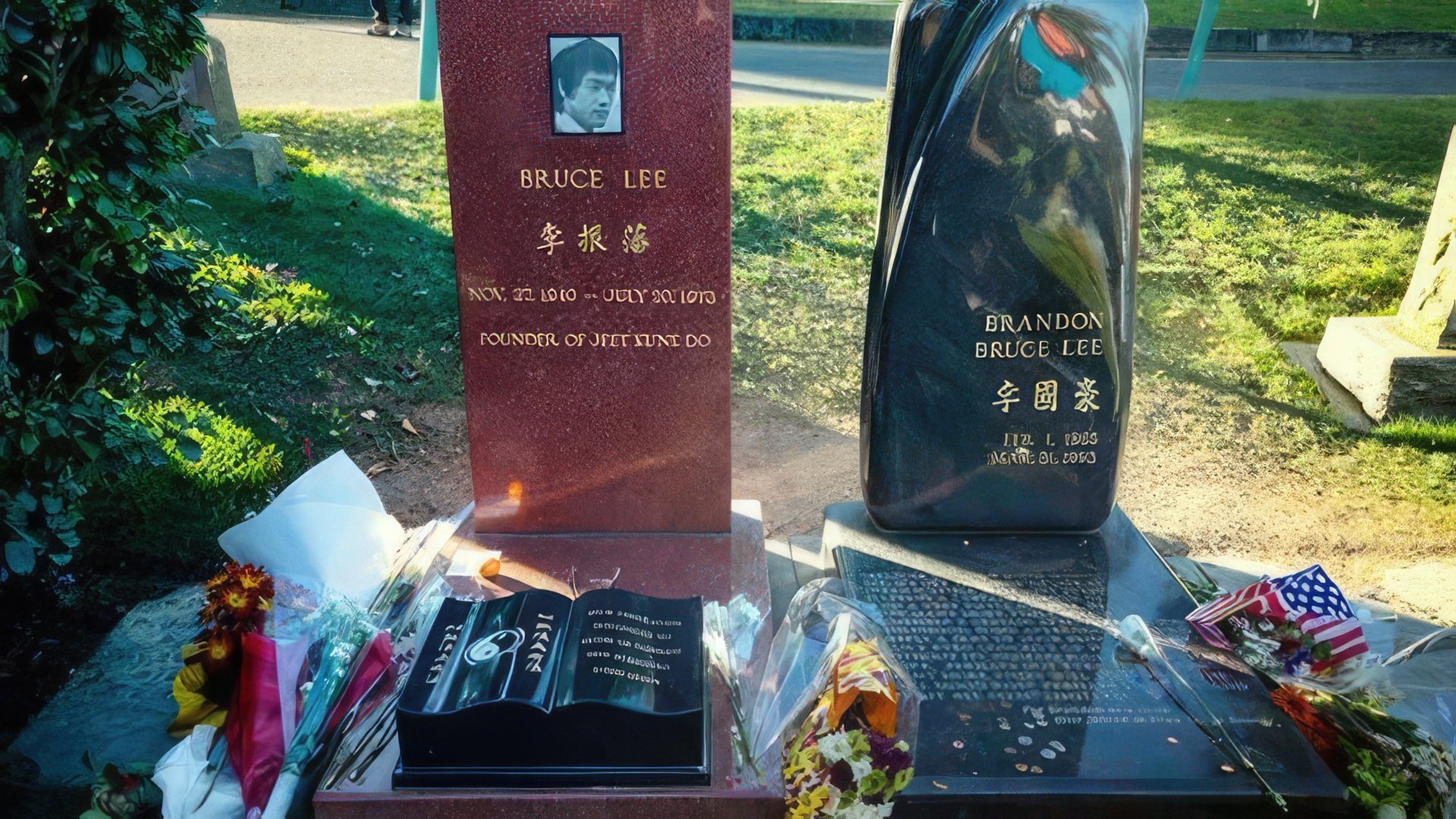 Bruce Lee is buried at the Lakeview Cemetery in Seattle