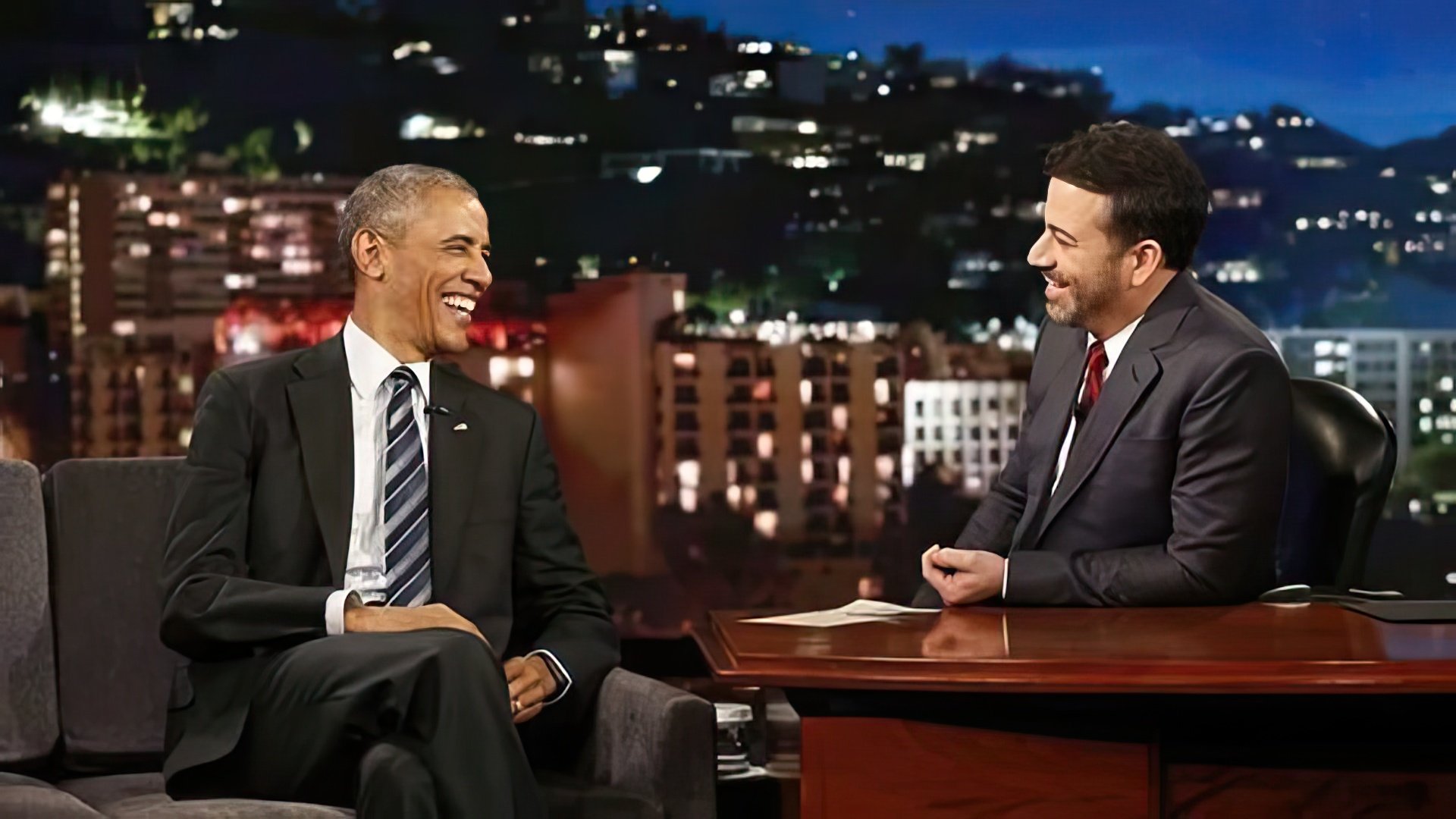 Jimmy Kimmel and Barak Obama