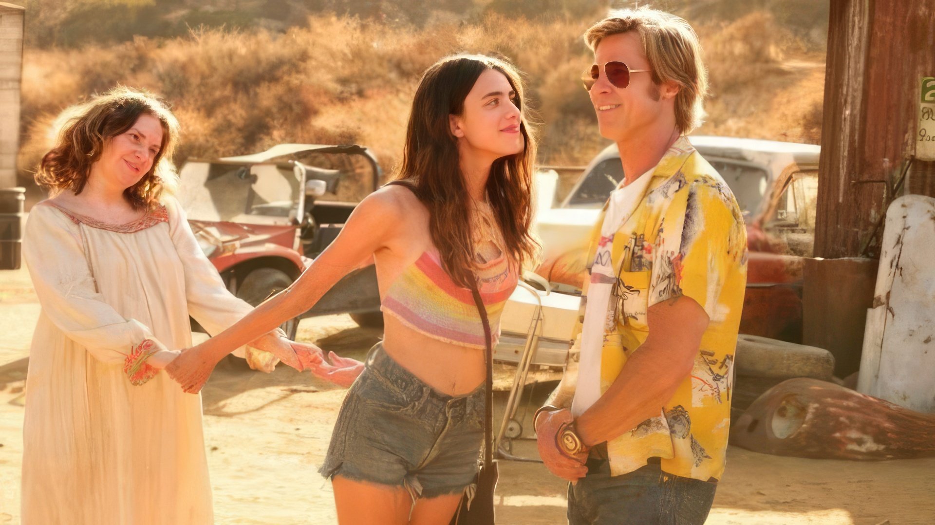Once Upon a Time in Hollywood: Margaret Qualley and Brad Pitt