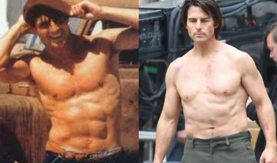Tom Cruise in his youth and nowadays