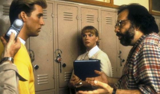 Nicolas Cage and Francis Ford Coppola on the set of «Peggy Sue Got Married»