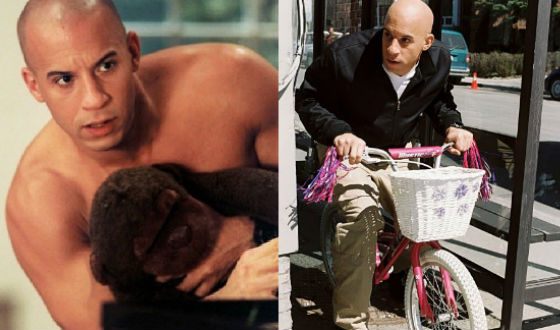 Vin Diesel on the set of «A Pacifier»