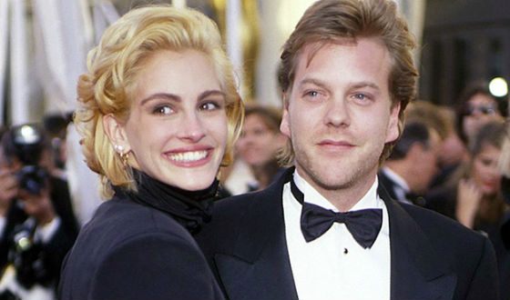 Julia Roberts and Kiefer Sutherland at the premiere of Flatliners