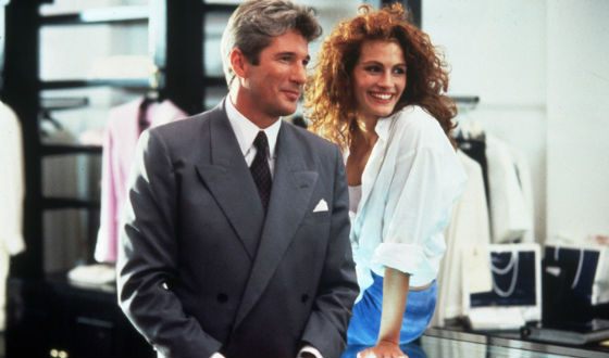 Richard Gere and Julia Roberts on the set of the Pretty Woman