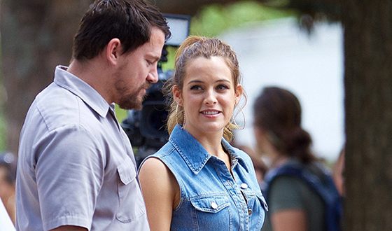 Channing Tatum and Riley Keough on the set of the comedy 