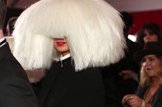 Sia likes hairstyles that cover her face