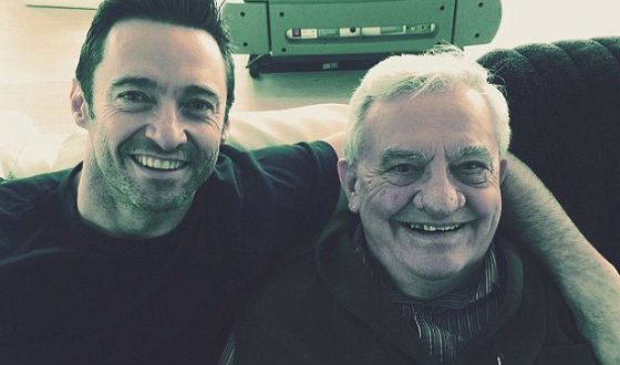 Pictured: Hugh Jackman with his father