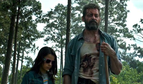 Hugh Jackman and Dafne Keen on the set of “Logan”