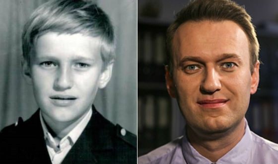 Alexei Navalny in childhood and nowadays