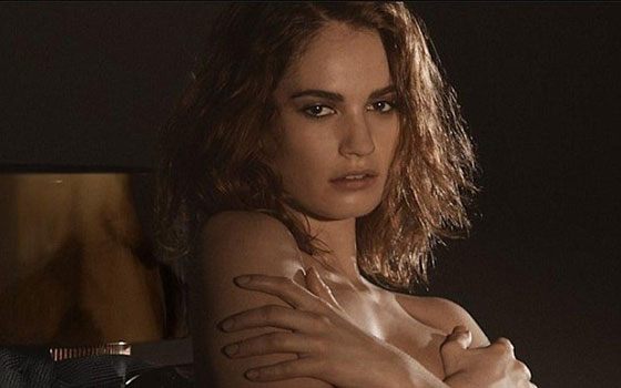 Lily James posed nude in a perfume’s commercial