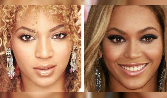 Beyoncé before and after plastic surgery of the nose (2000 vs 2010)