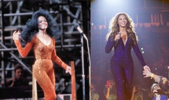 The real Diana Ross and Beyoncé in her image