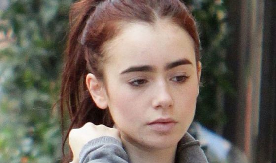 Lily Collins with no makeup