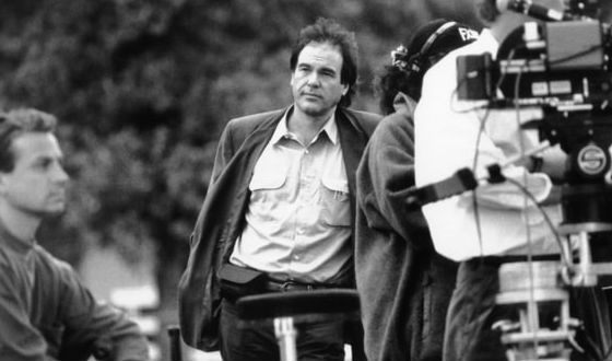 Oliver Stone on the set of the movie about the assassination of John Kennedy