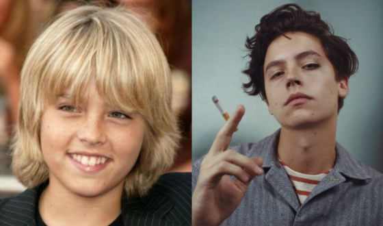 Cole Sprouse in his childhood and now