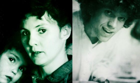 Left: little Noomi Rapace with her mother, right: father of the actress