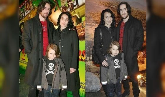 Noomi Rapace with her ex-husband and son