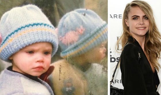 Cara Delevingne in childhood and now