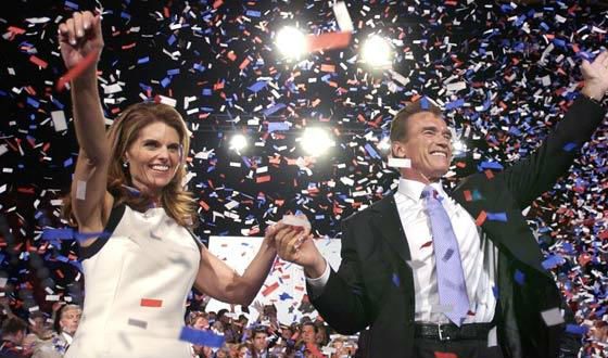 Arnold Schwarzenegger and His Wife Celebrate His Electoral Victory