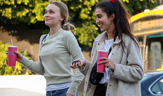 Lily-Rose Melody Depp on a walk with her female friend