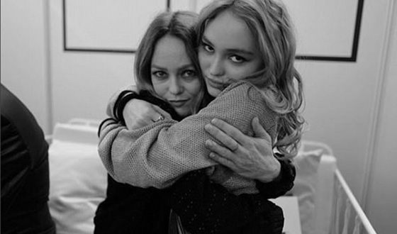 Lily-Rose Melody Depp with Vanessa Paradis