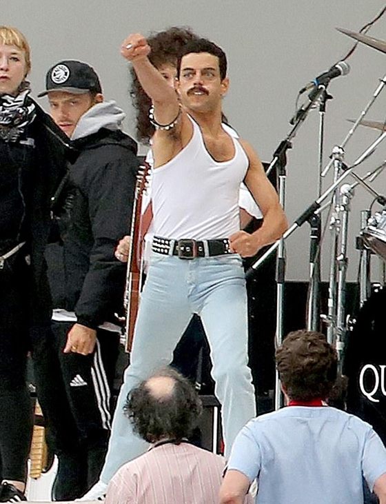 Rami Malek on the set of «Bohemian Rhapsodies»