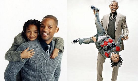 Jaden Smith as a child with his father Will Smith