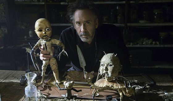 Tim Burton on the set of Miss Peregrine's Home for Peculiar Children
