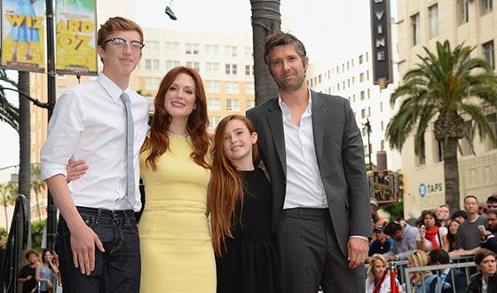 Julianne Moore with husband and children