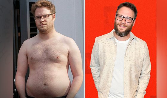 Seth Rogen before and after his weight loss