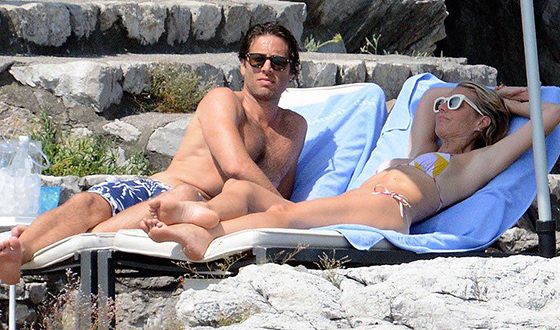Gwyneth Paltrow with Brad Falchuk on vacation