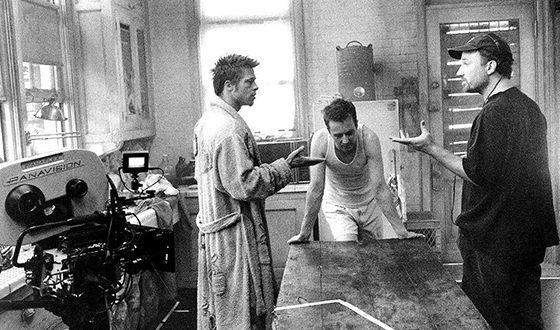On the set of the movie Fight Club