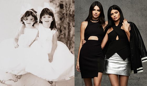 Kylie and Kendall Jenner as a child and now