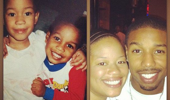 Michael Bakari Jordan as a child and now with his sister
