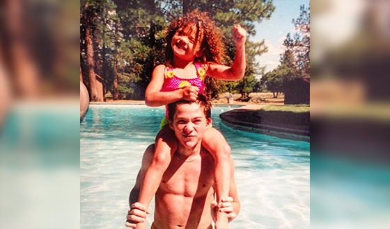 Scott Eastwood and his younger sister in their childhood