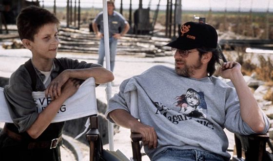 Steven Spielberg and Christian Bale on the Set of the Film «Empire of the Sun»