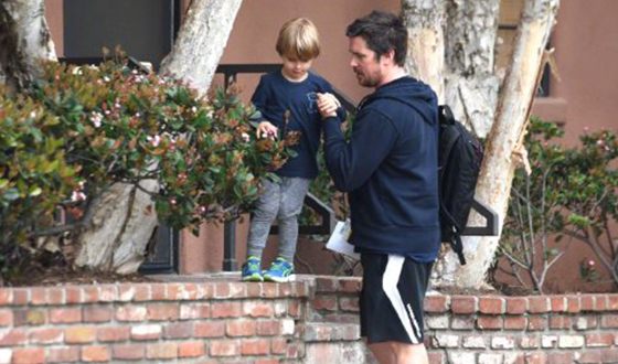 Christian Bale with His Son
