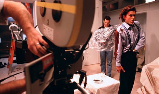 On the set of “American Psycho”