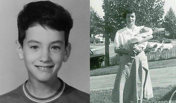 Little Tom Hanks on his mother`s hands