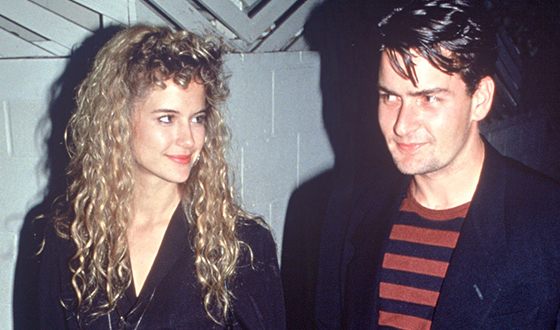 Charlie Sheen with Kelly Preston